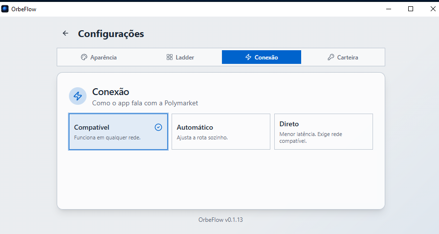 Configurações de Conexão